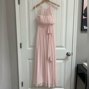 After Six Blush Pink Bridesmaid Dress Halter Neck